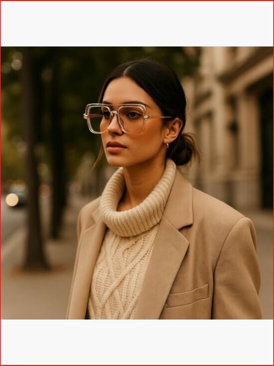 Retro Square Vintage Oversized Pilot Sunglasses UV400 Protection Unisex main image 7